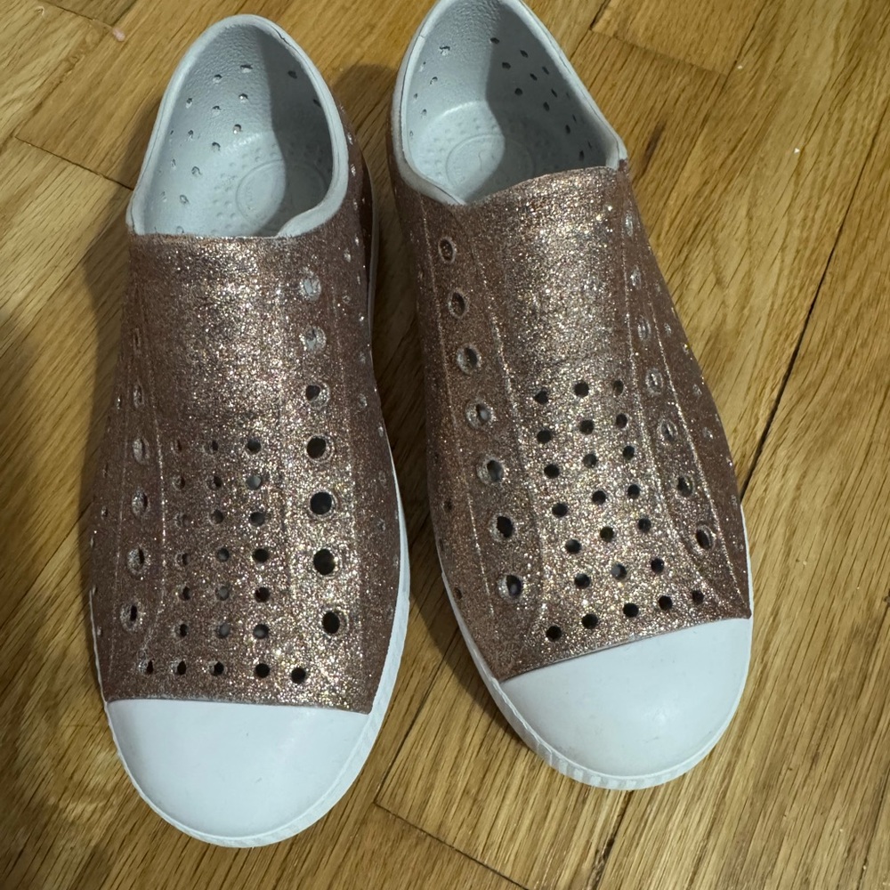 Native Kids Shoes in Glittery Bronze water shoes - size 1